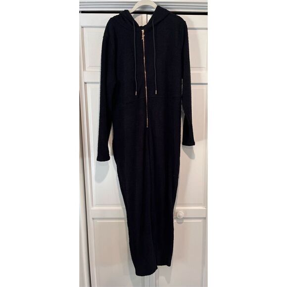 Fabletics Lizzo Yitty Pet Me Heart Pocket Cozy Romper Caviar Black Size 2X NEW! - Picture 6 of 13